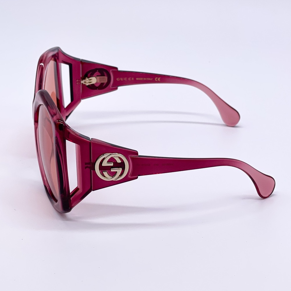 NEW GUCCI GG0875S 003 OVERSIZED PINK WOMEN SUNGLASSES GUCCI - Picture 11 of 16